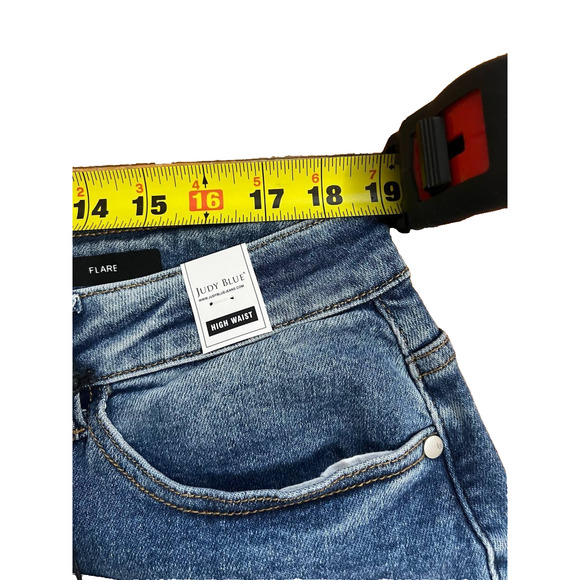 Judy Blue Freedom Y2K Rings Flare Jeans – Ivory Gem 20W A001880 - Picture 7 of 10